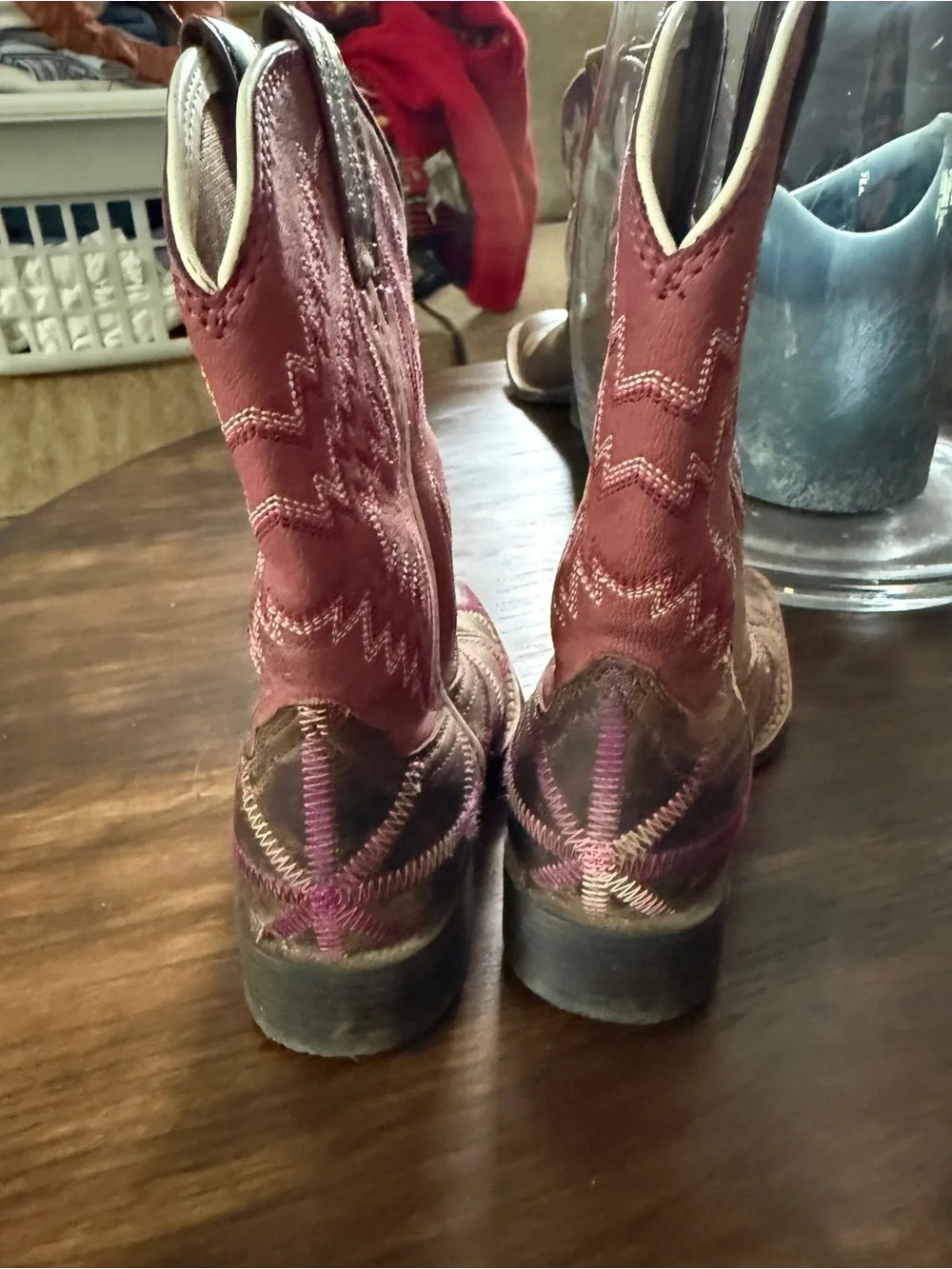 Ariat Pink and Brown Kids Western Boots